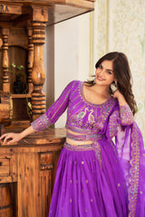 Alluring Sequence Work Purple Color Lehenga Choli