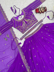 Alluring Sequence Work Purple Color Lehenga Choli