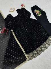 Fantastic Black Color Sequence Work Anarkali Suit