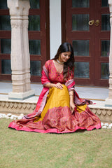 Gorgeous Tussar Silk Mustard Color Lehenga Choli