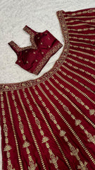 Bridal Wear Kasturi Silk Maroon Color Heavy Lehenga Choli