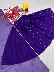 Exotic Georgette Navy Blue Color Sequence Work Lehenga Choli