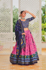 Charming Silk Minakari With Foil Print Pink Color Lehenga Choli