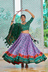 Charming Silk Minakari With Foil Print Lavender Color Lehenga Choli