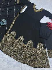 Blissful Embroidery Work Black Color Anarkali Gown