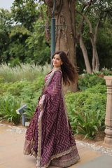 Captivating Wine Color Embroidered Work Lehengha Choli