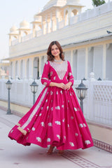 Mesmerizing Georgette Sequence Work Pink Color Gown