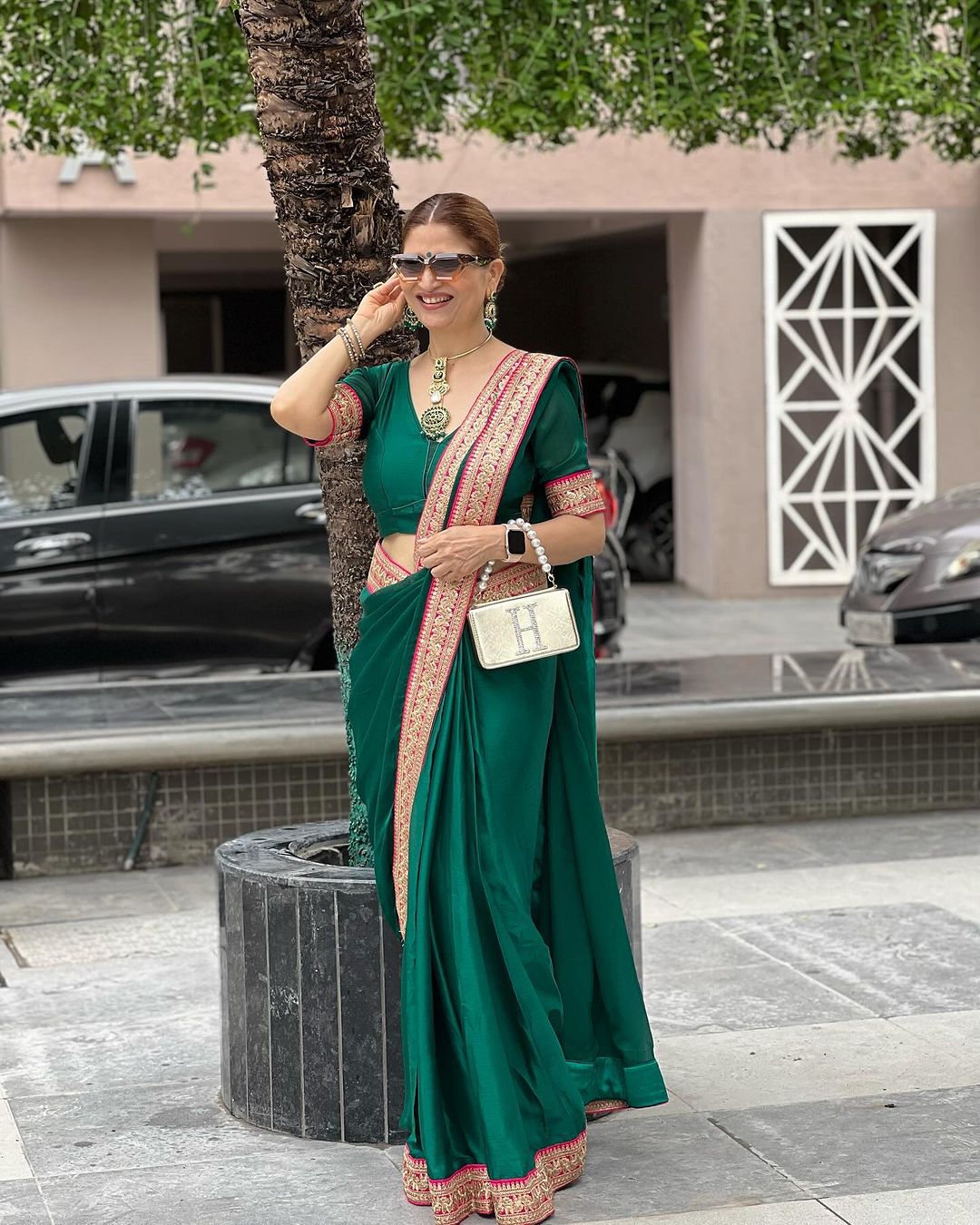 Delightful Green Color Rangoli Ready To Wear Saree