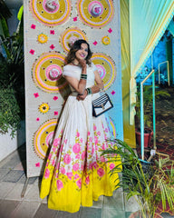 Superhit White Color Organza Silk Lehenga Choli
