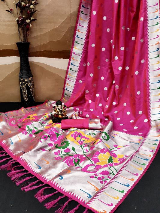 Demanding banarasi Silk Pink Color Designer Saree