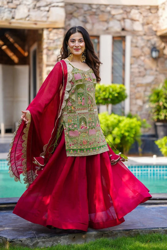 Digital Printed Multicolor Kurta With Palazzo