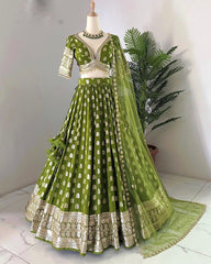 Classy Sequence Work Perrot Color Lehenga Choli