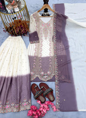 Gorgeous Dual Tone Georgette Embroidered Palazzo Set