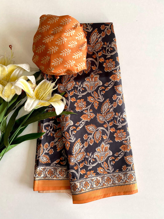 Delightful Dolla Viscose Orange Color Saree