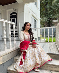 Fabulous Georgette White Color Sharara Suit