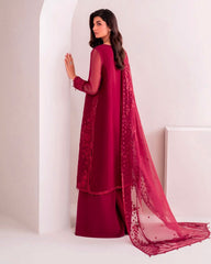 Georgette Sequence Work Red Color Palazzo Suit
