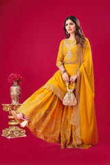 Peaceful Sequence Work Yellow Color Palazzo With Dupatta Set