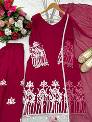 Gorgeous Embroidery Work Maroon Color Salwar Suit