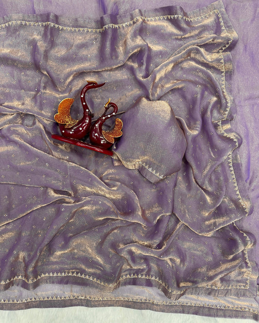 New Party Wear Onion Color Silk Saree