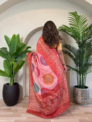 Adorable Bandhani Print Red Color Saree