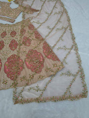 Trendy Peach Silk Embroidery Work Lehenga Choli