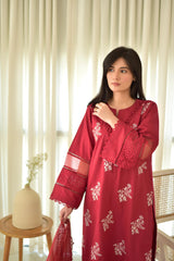 Ravishing Peach Color Embroidery Work Straight Salwar Suit