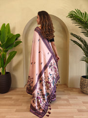 Blissful Digital Print Light Pink Saree
