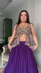 Preferable Purple Color Heavy Top With Lehenga