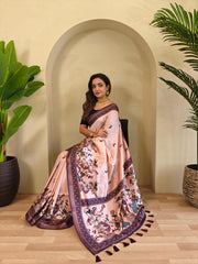 Blissful Digital Print Light Pink Saree