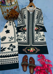 Black Color Digital Print Co-ord Set