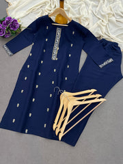 Presenting Roman Sequence Blue Color Salwar Suit
