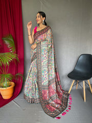 Attractive Kanchipattu Silk Beige Color Saree