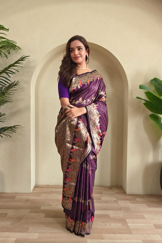 Festive Special Wine Color Silk Saree