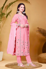 Preferable Thread And Sequence Work Pink Color Salwar suit