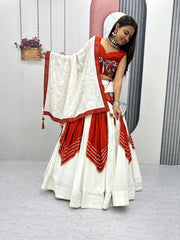 Navratri Collection Red Gamthi Work Lehenga Choli