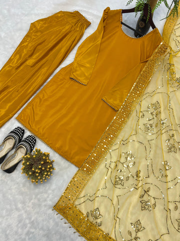 Exclusive Mustard Color Farshi Salwar Suit