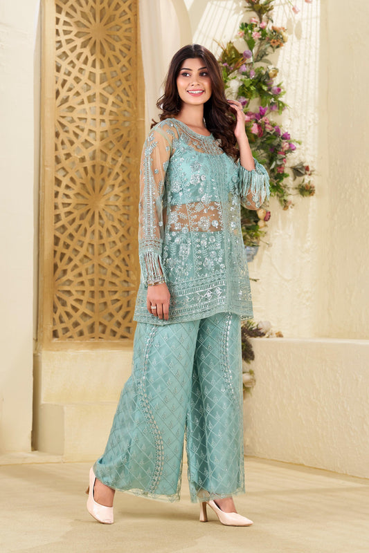 Ethnic Wear Rama Color Top With Palazzo