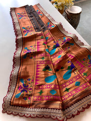 Captivating Black Color Paithani Silk Saree