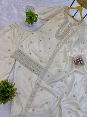 Gorgeous Pink Simmer Embroidery Work Palazzo Suit
