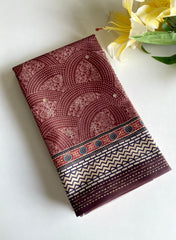 Classic Bandhani Prints Brown Color Saree