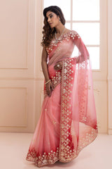 Gorgeous Soft Butterfly Net Pink Color Saree