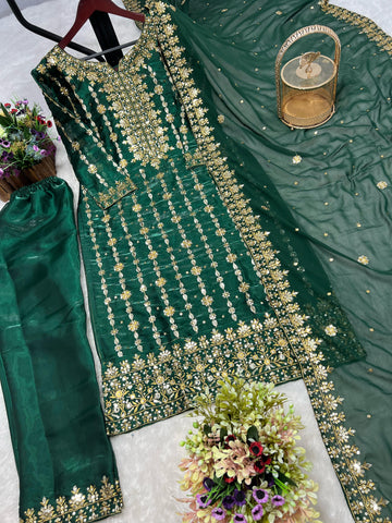 Imposing Green Color Jimmy Chu Salwar Suit