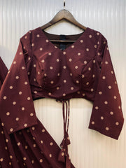 Daisy Maroon Poly Rayon Sequence Work Lehenga Choli