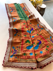 Captivating Green Color Paithani Silk Saree