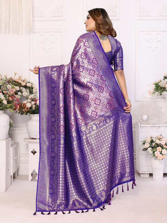 Decent Jari Silk Blue Color Saree