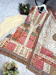 Multi Color Chinon Silk Digital Printed Straight Salwar Suit