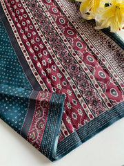 Captivating Bandhani Print With Work Blue Color Saree