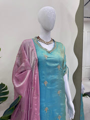 Stunning Sky Blue Color Salwar Suit