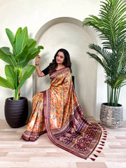 Graceful Dola Viscose Orange Color Saree