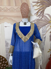 Printed Blue Color Georgette Captivating Suit Set